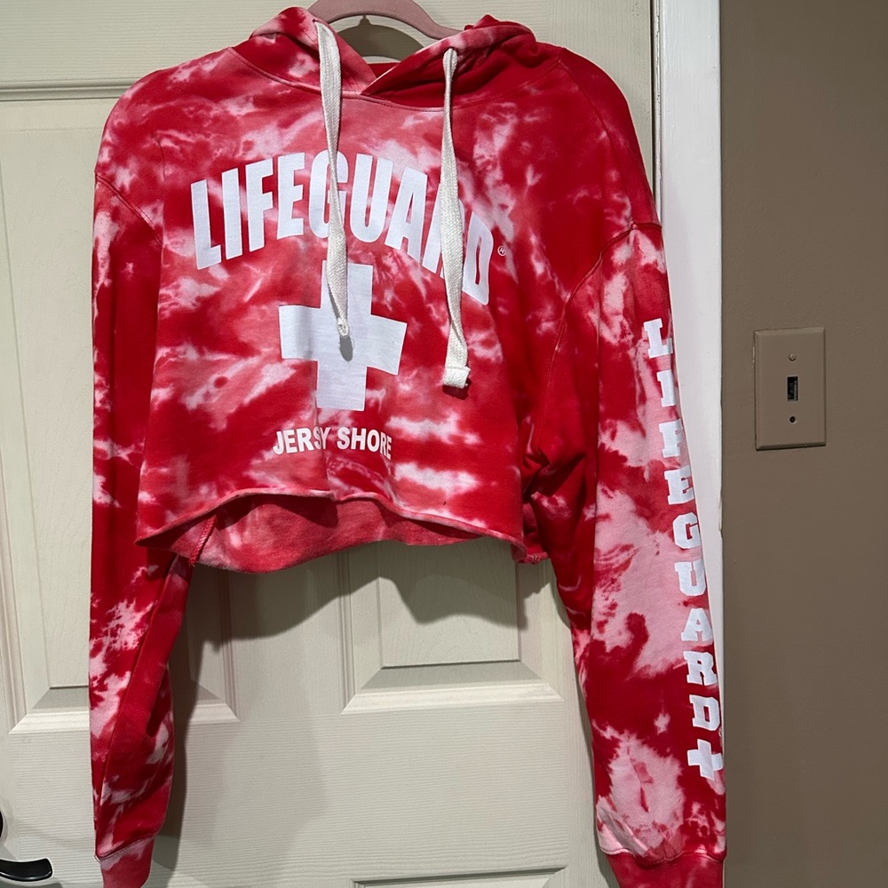 Red Tie-Dye Lifeguard Hoodie
